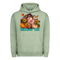Pigment Oil Green Welcome fall pig Urban Hoodie - RanaPortraitStore