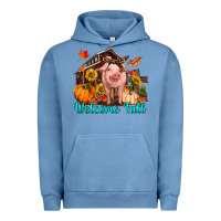 Pigment Pebble Blue Welcome fall pig Urban Hoodie - RanaPortraitStore