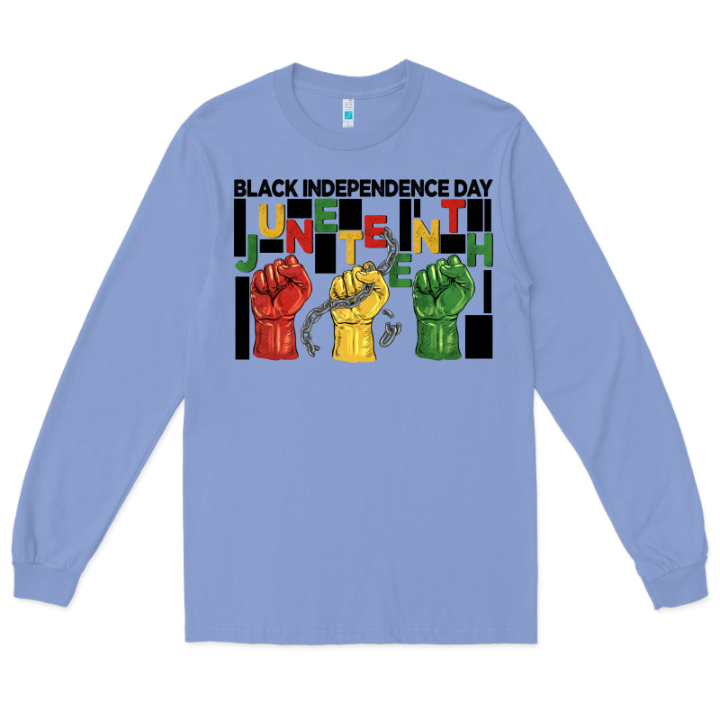 Black Independence Day Juneteenth Long Sleeve Tee by BarkalooDesign | Teevron