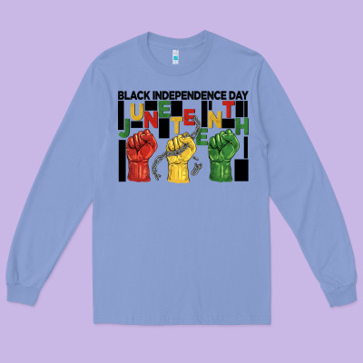 Black Independence Day Juneteenth Long Sleeve Tee Designed By Barkaloodesign