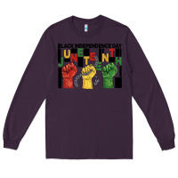 Plum black independence day juneteenth Long Sleeve Tee - BarkalooDesign