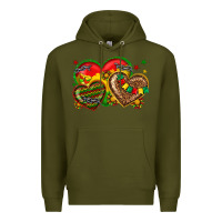 Army Green juneteenth heart Premium Hoodie - texasbilliewilder
