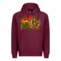 Burgundy juneteenth heart Premium Hoodie - texasbilliewilder