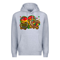 Heather Grey juneteenth heart Premium Hoodie - texasbilliewilder