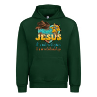 Forest Green jesus it s not religion it s a relationship Urban Hoodie - texasbilliewilder