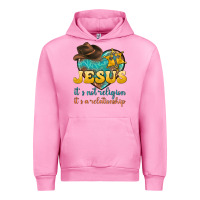 Fuchsia Pink jesus it s not religion it s a relationship Urban Hoodie - texasbilliewilder