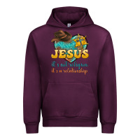 Mauve Wine jesus it s not religion it s a relationship Urban Hoodie - texasbilliewilder
