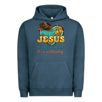 Pigment Midnight Navy jesus it s not religion it s a relationship Urban Hoodie - texasbilliewilder