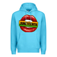 Ocean Blue juneteenth lips Premium Hoodie - texasbilliewilder