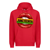 Red juneteenth lips Premium Hoodie - texasbilliewilder