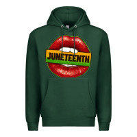 Sports Green juneteenth lips Premium Hoodie - texasbilliewilder