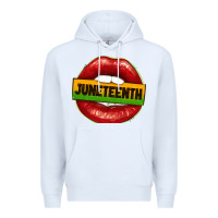 White juneteenth lips Premium Hoodie - texasbilliewilder