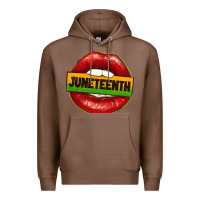 Chestnut juneteenth lips Premium Hoodie - texasbilliewilder