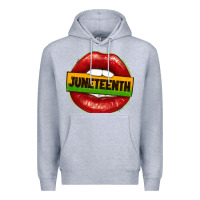 Heather Grey juneteenth lips Premium Hoodie - texasbilliewilder