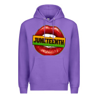 Purple juneteenth lips Premium Hoodie - texasbilliewilder