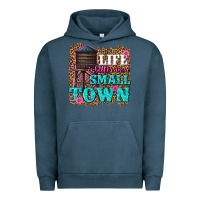 Pigment Midnight Navy life is better in a small town Urban Hoodie - texasbilliewilder