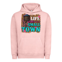 Pigment Salmon life is better in a small town Urban Hoodie - texasbilliewilder