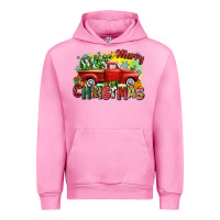 Fuchsia Pink merry christmas truck Urban Hoodie - Zillion Design Studio