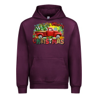 Mauve Wine merry christmas truck Urban Hoodie - Zillion Design Studio