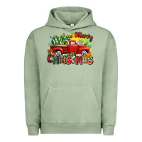 Pigment Oil Green merry christmas truck Urban Hoodie - Zillion Design Studio