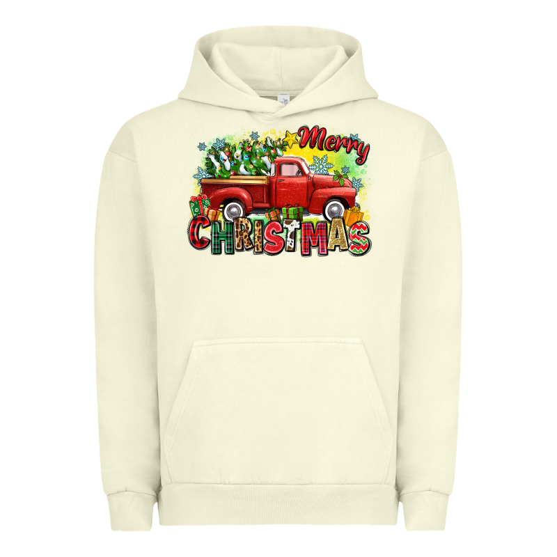 Merry Christmas Truck Urban Hoodie by Zillion Design Studio | Teevron