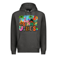 Charcoal Heather summer vibes camp Premium Hoodie - Zillion Design Studio