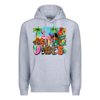 Heather Grey summer vibes camp Premium Hoodie - Zillion Design Studio