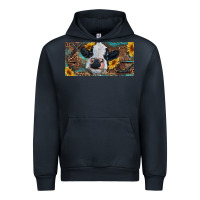 Navy Baby cow with sunflower and leopard Urban Hoodie - RanaPortraitStore