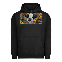 Pigment Black Baby cow with sunflower and leopard Urban Hoodie - RanaPortraitStore