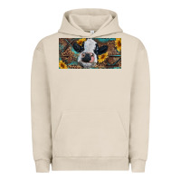 Pigment French Oak Baby cow with sunflower and leopard Urban Hoodie - RanaPortraitStore