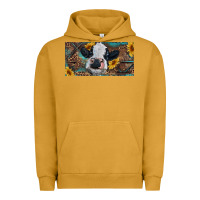 Pigment Peanut Butter Baby cow with sunflower and leopard Urban Hoodie - RanaPortraitStore