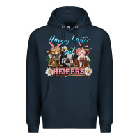 Navy Happy Easter Heifers Premium Hoodie - RanaPortraitStore