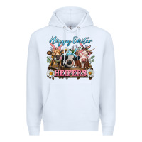White Happy Easter Heifers Premium Hoodie - RanaPortraitStore