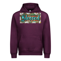 Mauve Wine Blessed With Daisy And Leopard Urban Hoodie - RanaPortraitStore