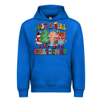 Cobalt just a girl who loves christmas Urban Hoodie - Zillion Design Studio