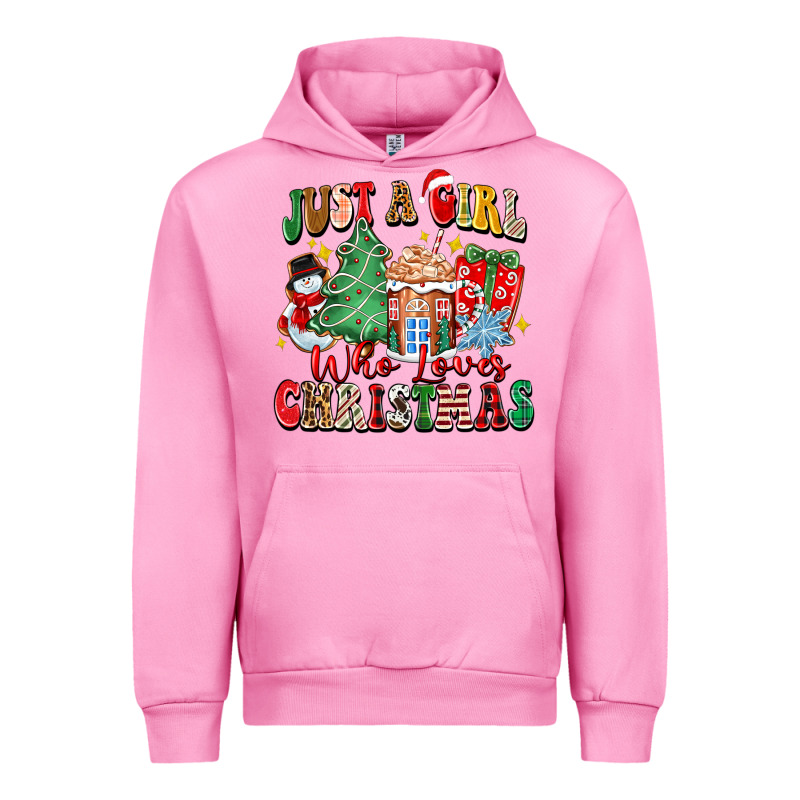 Just A Girl Who Loves Christmas Urban Hoodie by Zillion Design Studio | Teevron