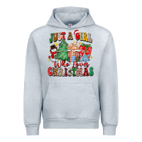Heather Grey just a girl who loves christmas Urban Hoodie - Zillion Design Studio