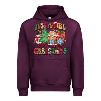 Mauve Wine just a girl who loves christmas Urban Hoodie - Zillion Design Studio
