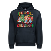 Navy just a girl who loves christmas Urban Hoodie - Zillion Design Studio
