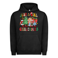 Pigment Black just a girl who loves christmas Urban Hoodie - Zillion Design Studio