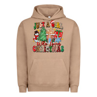 Pigment Burro just a girl who loves christmas Urban Hoodie - Zillion Design Studio