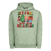 Pigment Oil Green just a girl who loves christmas Urban Hoodie - Zillion Design Studio
