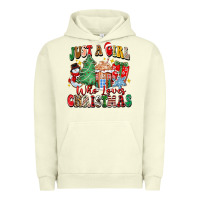 Pigment Pistachio just a girl who loves christmas Urban Hoodie - Zillion Design Studio
