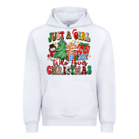 White just a girl who loves christmas Urban Hoodie - Zillion Design Studio