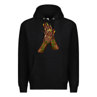 Black juneteenth nail art with afro hand Premium Hoodie - texasbilliewilder