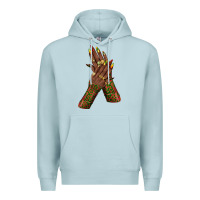 Blue Mist juneteenth nail art with afro hand Premium Hoodie - texasbilliewilder