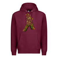 Burgundy juneteenth nail art with afro hand Premium Hoodie - texasbilliewilder
