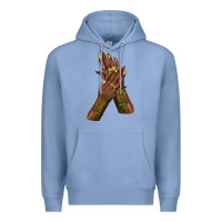 Colony Blue juneteenth nail art with afro hand Premium Hoodie - texasbilliewilder