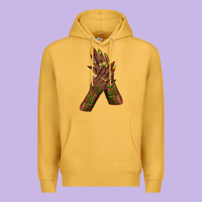 Juneteenth Nail Art With Afro Hand Premium Hoodie Designed By Texasbilliewilder