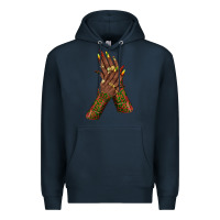 Navy juneteenth nail art with afro hand Premium Hoodie - texasbilliewilder